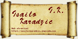 Isailo Karadžić vizit kartica